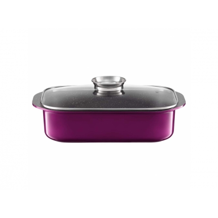 Brytfanna z pokrywką Aroma Knob System AMBITION Glamour 40,5 x 25,5 cm purple